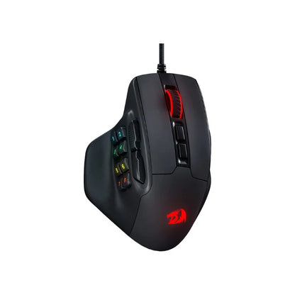 Redragon M811 Aatrox MMO-Gaming-Maus, kabelgebundene RGB-Gamer-Maus mit 15 programmierbaren Tasten und ergonomischer, natürlicher Griffform