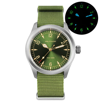 Militado ML08 Vintage Watch VH31 Quartz Movement Domed Sapphire Crystal Wristwatch BGW9 Luminous Vintage 38mm Quartz Watches