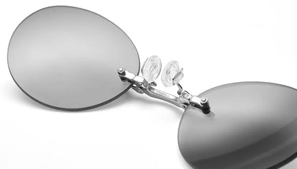 New Round Rimless Sunglasses Men Matrix Morpheus Men's Classic Clamp Nose Glasses  Mini Frameless Brand Design Glasses UV400