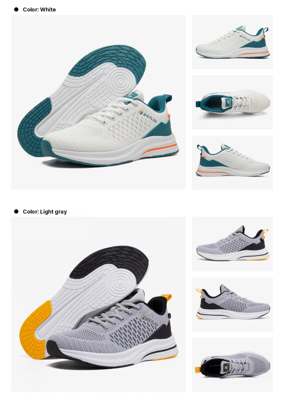 Zapatillas de running ligeras Baasploa para hombre, cómodas zapatillas casuales de diseñador en malla con cordones para hombre, deportivas de exterior y tenis