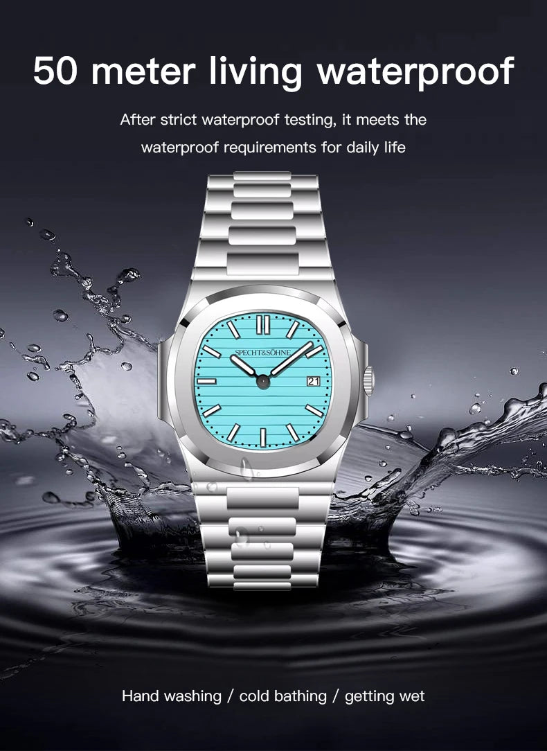 Specht & Söhne New Arrivals Men's Watch Rose Gold 5711 Classic Sports Watches Ultrathin Stainless Steel Sapphire 50M Waterproof