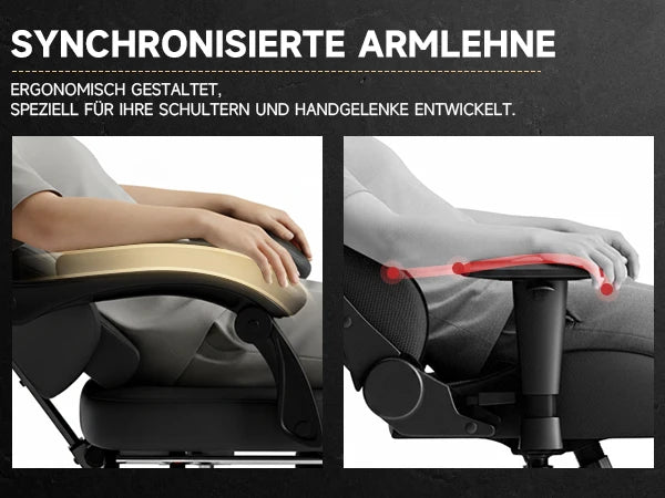 Cadeira Gaming Ergonómica PINGGO com Apoio para os Pés, Massagem, Pele PVC, Cadeira de Escritório para PC Gaming, Capacidade de Peso 150kg