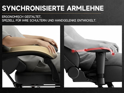 Cadeira Gaming Ergonómica PINGGO com Apoio para os Pés, Massagem, Pele PVC, Cadeira de Escritório para PC Gaming, Capacidade de Peso 150kg