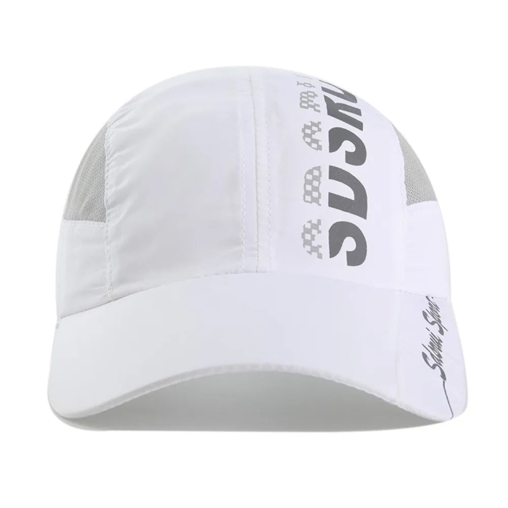 Unisex Wide Brim Mesh Baseball Cap Breathable Quick-drying Peaked Cap Adjustable Hip Hop Hats Outdoor Sports