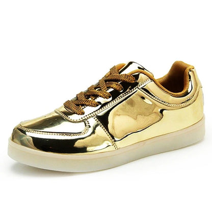 Men's Shoes Glowing Light LED Women Spring Fashion Casual Sport Lamp Party Golden Silver Boots Luminous Dancing Flats Sneakers