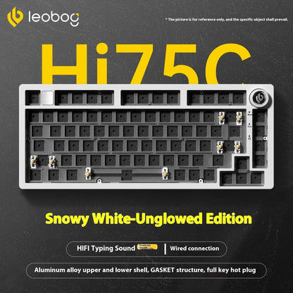 LEOBOG Hi75C Mechanical Keyboard 3Mode/Wired kit Hot Swap With Knob RGB Aluminium Alloy Gasket Hi75C Keyboard Kit PC Custom Gift
