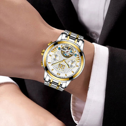LIGE muške automatske mehaničke ručne satove – vrhunski luksuzni sat s tourbillonom, elegantan i vodootporan model, idealan za posao ili formalne prigode.