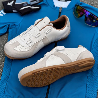 Scarpe da mountain bike da donna senza chiusura, senza tacchette, scarpe da ciclismo su strada RB Speed con suola in gomma, scarpe da ciclismo da uomo con suola in gomma