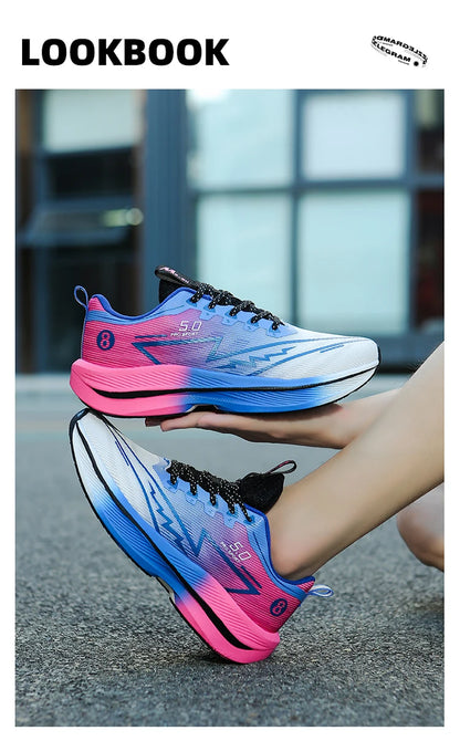 Brand Men's Carbon Plate Running Shoes Soft Cushion Shock Absorbing Sports Shoes Unisex Sneakers Light Anti-Slip Training Shoes