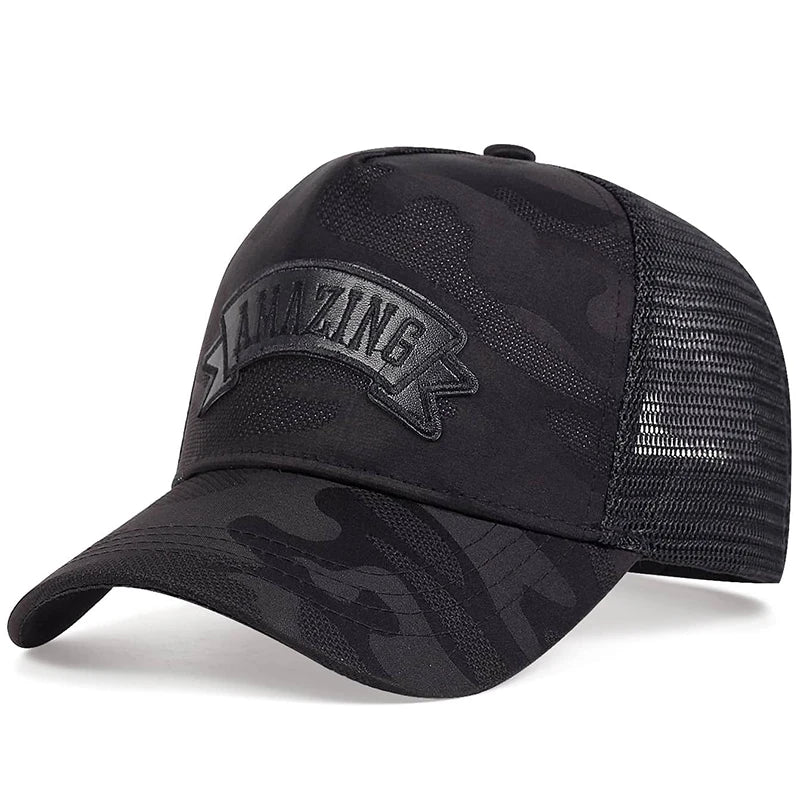 Unisex AMAZING bogstavbroderede baseballkasketter til forår og sommer, udendørs, justerbare, afslappede hatte, solbeskyttelseshatte