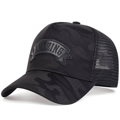 Unisex AMAZING bogstavbroderede baseballkasketter til forår og sommer, udendørs, justerbare, afslappede hatte, solbeskyttelseshatte