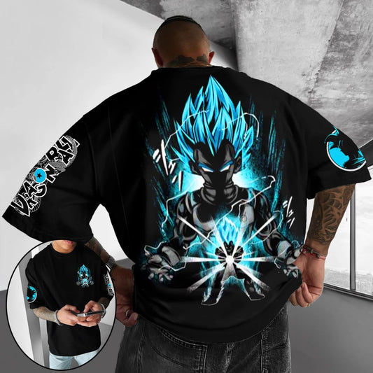 T-shirt in cotone a maniche corte con stampa Dragon Ball Z Son Goku Vegeta, per uomo e donna, stile Harajuku Y2K vintage, streetwear estivo