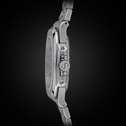 Sugess Herrenuhr, automatische mechanische Armbanduhr, Miyota 9015 Uhrwerk, MOP-Zifferblatt, Leuchtfunktion, wasserdicht bis 5bar, Luxus-Armband S466