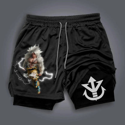 Short doble con estampado de periféricos de Dragon Ball, Majin Buu y GOKU, estilo deportivo americano, cómodo para verano, para hombre, holgado y transpirable