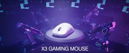 Rato Gaming Sem Fios Leve ATTACK SHARK X3, 49g, Tri-Mode, Sensor PAW3395 de 26K DPI, Autonomia de 200h, 5 Botões Programáveis