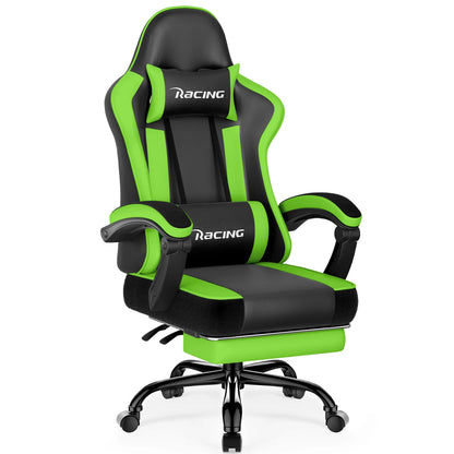 AUTHMIC Ergonomic Gaming Chair with 170° Reclining Backrest, Footrest, Adjustable Armrests, Breathable Fabric, Premium Gamer Chair