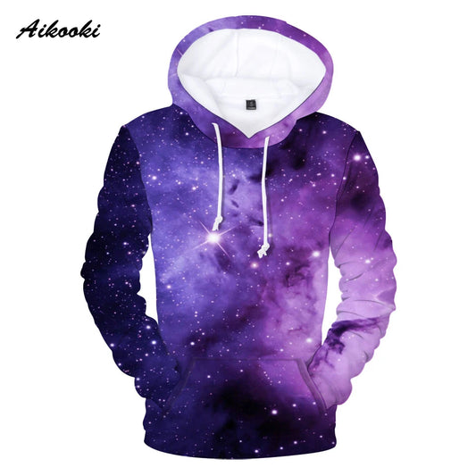 Classic Popular Purple Sky Male Space Galaxy 3D Print Hoodies Sweatshirts Men/Women Long Sleeve Sweatshirt Casual Pullovers