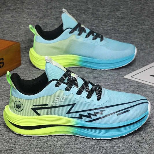 Unisex lightweight breathable running shoes, sporty casual low-top flat laced footwear for men and women in various colors