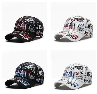 Nova moderna pamučna bejzbolska kapa s grafitima za žene i muškarce, uniseks tiskana snapback kapa, hip-hop trendi kapa za van, za muškarce i žene