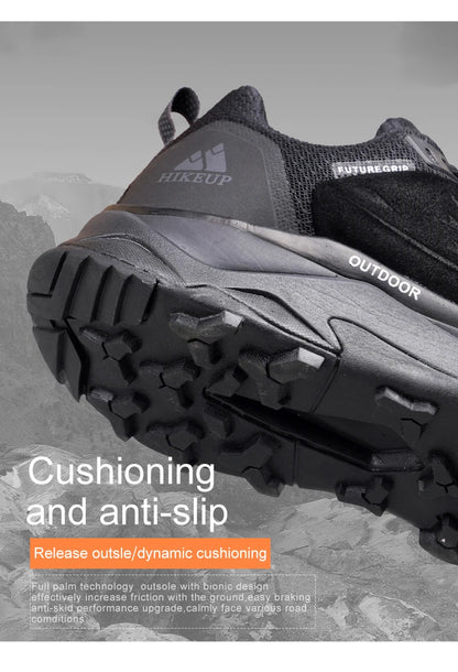 HIKEUP Latest Men's Hiking Shoes, Wear-Resistant Non-Slip Outdoor Sneakers, Rock Climbing Trekking Hunting Men Sports Suede Leather