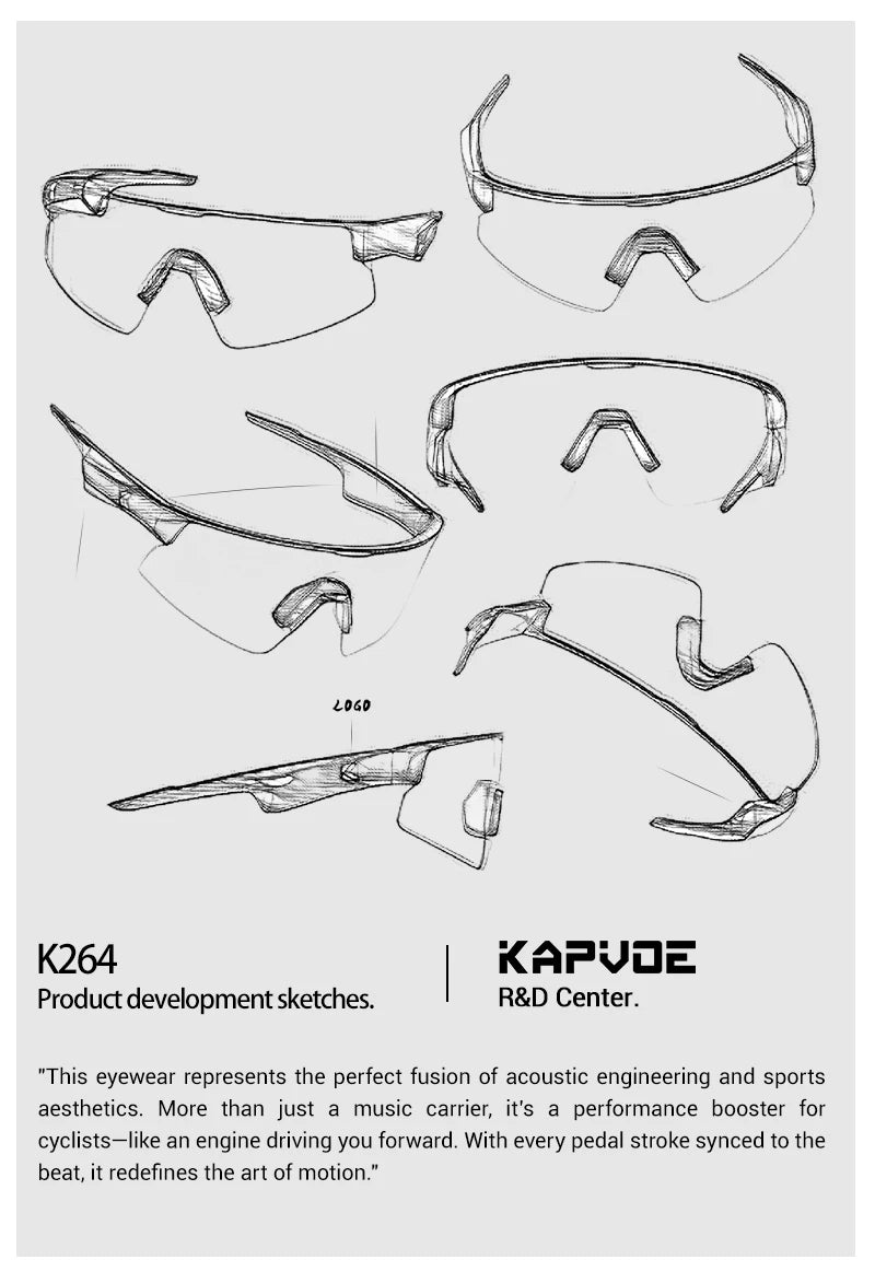 Kapvoe Bluetooth Sunglasses Smart Cycling Glasses Wireless UV400 Protection Goggles Telephone MP3 Sports Cycling Glasses Men