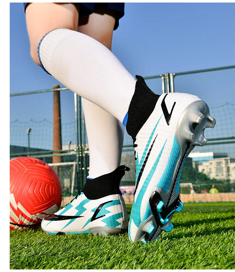 2025 New Long Nail Large Size Football Shoes Teenager Ankle Anti-slip Training Latest Sneakers FG/TF Soccer Shoes