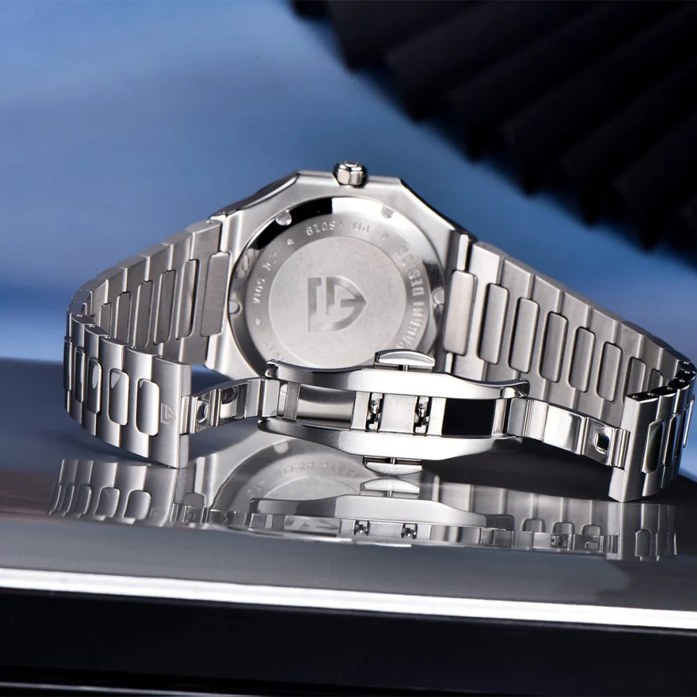 PAGANI DESIGN Neue V2 Herren-Quarzuhr mit quadratischem Gehäuse – Top-Luxusmarke, sportlich, wasserdicht, Saphirglas, Edelstahl