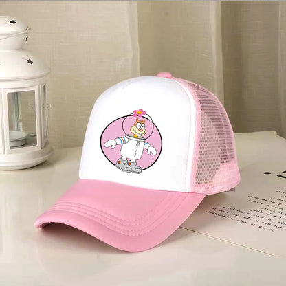Cute SpongeBobs Baseball Cap Movie Cartoon Round Role Boy Girl Kids Adult Sport Casual Sunshade Adjustable Anime Peaked Mesh Hat