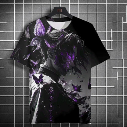 3D Printed Cool Boy Snake Butterfly T Shirt For Men Colorful Cartoon Pattern T-Shirts Summer Street Short-Sleeved Tees Loose Top