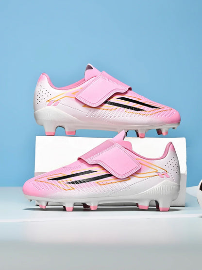 Chaussures de football professionnelles pour hommes, sans lacets, antidérapantes, pour jeunes, crampons FG/TF, entraînement sur terrain, crampons rapides pour le football.