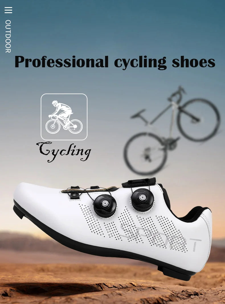 Scarpe da ciclismo ultraleggere, traspiranti e leggere, suole rigide compatibili SPD per allenamento e competizioni su bici da strada e mountain bike