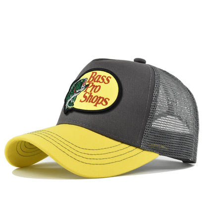 bass football baseball caps Men and women outdoor casual hip-hop Summer sunshade breathable mesh cap
