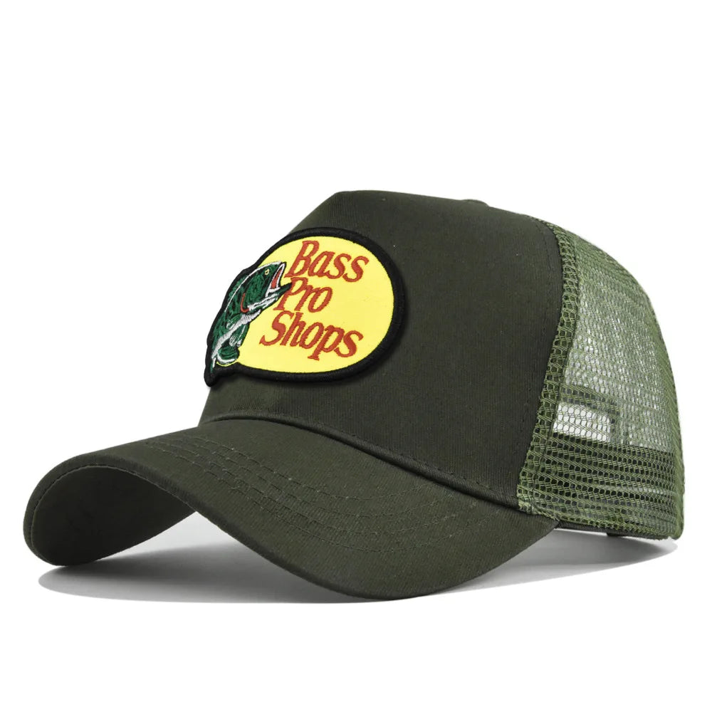 bass football baseball caps Men and women outdoor casual hip-hop Summer sunshade breathable mesh cap