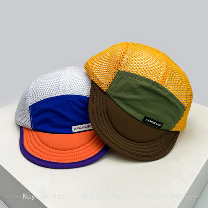 New Unisex Simple Mesh Letter Baseball Hats Sunshade Quick Drying Breathable Short Eave Peaked Caps Versatile Fashion Outdoor