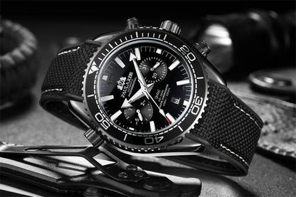 PAULAREIS P Reloj mecánico automático de lujo para hombre, cuerda automática, correa de caucho, resistente al agua, luminoso, con fecha, reloj de moda para hombre