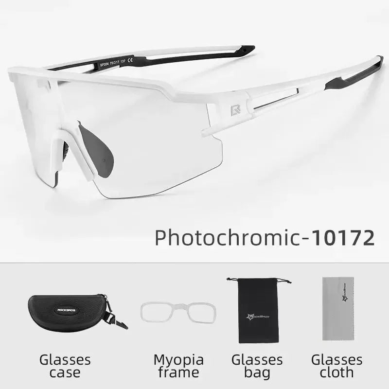 ROCKBROS Cycling Glasses Photochromic Glasses Bicycle Glasses Eyewear Goggles Windproof Bicycle Outdoor Sports Sunglasses