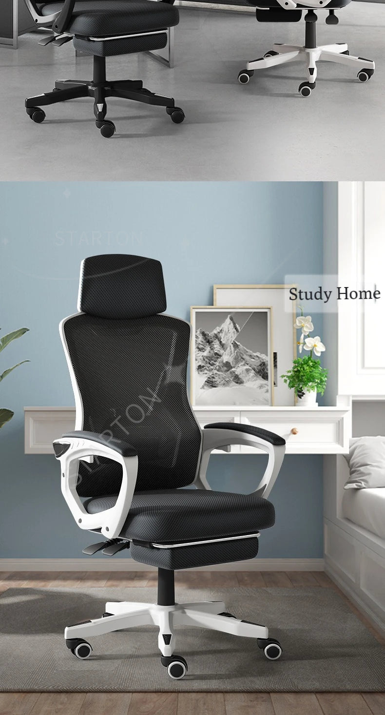 High Density Sponge Mesh Office  New Design Home Office Furniture Comfortable  Chair with Footrest
