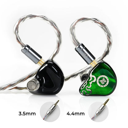 JUZEAR x Z Reviews Defiant 1DD+3BA Hybrid In-ear Earphones 3-Way Crossover HiFi Headset with 3.5+4.4mm Replaceable Plugs Cable