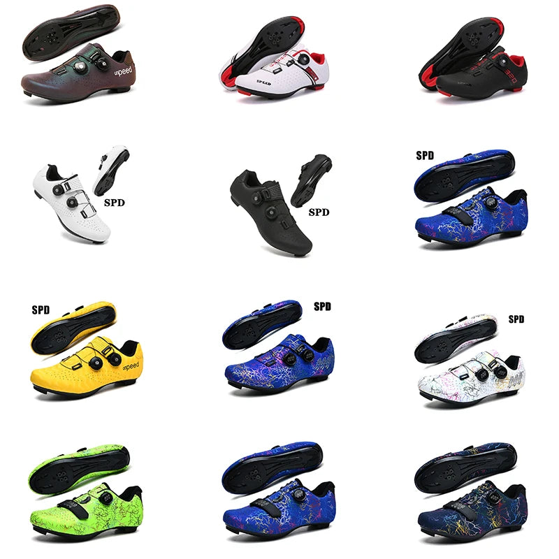 Neue Fahrradschuhe für Herren, selbstverriegelnde Rennrad-Sportschuhe, lockless Trainingsschuhe, SPD-Cleats-Fahrradschuhe für Damen
