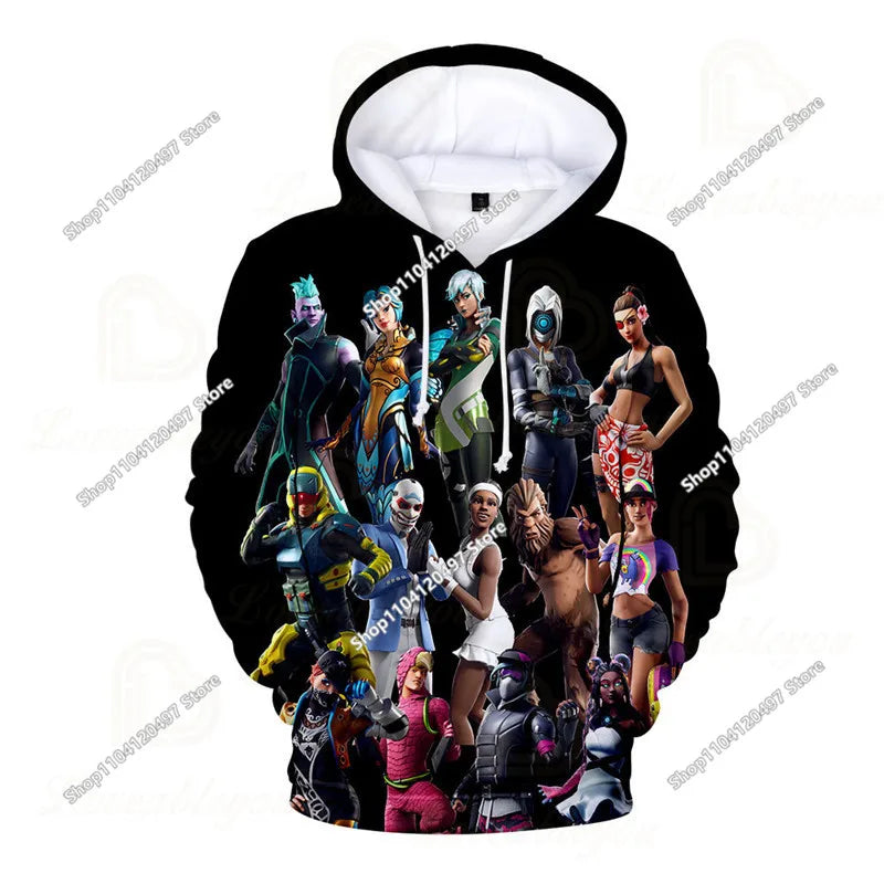 Fortnite-Cosplay-Sweatshirt, 3D-bedruckter Unisex-Gaming-Hoodie, lässige Anime-Kawaii-Jacke, Kinderkleidung, Geschenke