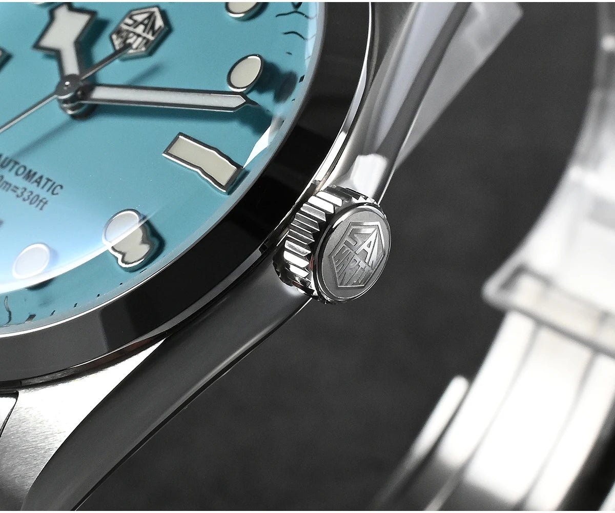 San Martin Men Luxury Watch 36mm BB36 Snowflake Hands Explore Series Sports Watches PT5000 Automatic Mechanical 10Bar BGW-9 Lume