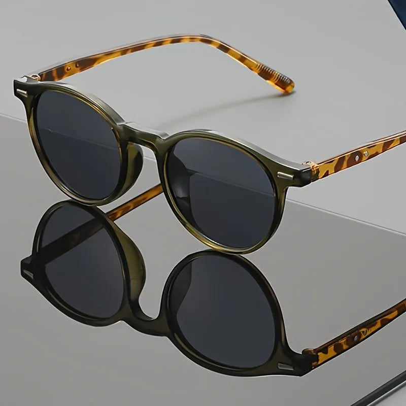 Fashionable and Simple Round Frame Neutral Sunglasses with UV Protection, Suitable for Daily Commuting Wear