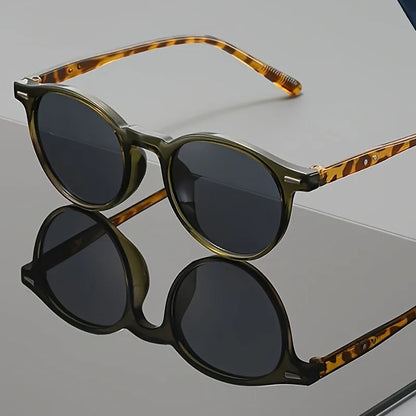Fashionable and Simple Round Frame Neutral Sunglasses with UV Protection, Suitable for Daily Commuting Wear