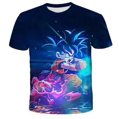 2026 Summer Dragon Ball T Shirt Kids Tops Tee Anime Figures Son Goku Super Saiyan T-shirt Boys T-shirts Children Short Sleeve