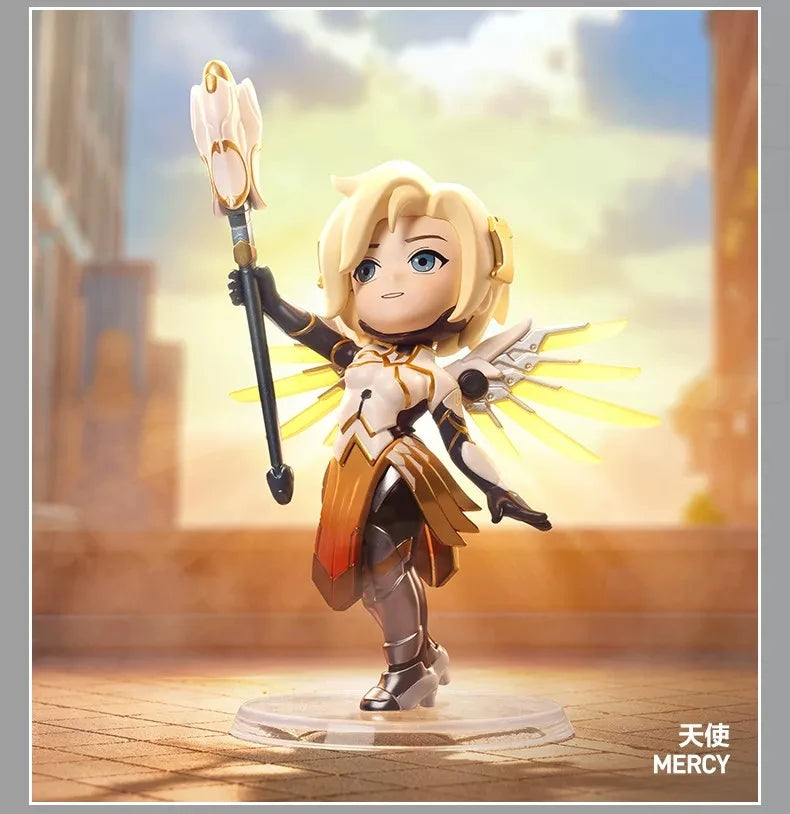 POP MART Original Overwatch Play Of The Game Series Blind Box PVC-Sammelfiguren, Schreibtischdekoration, Mädchen-Spielzeugmodell für Fans
