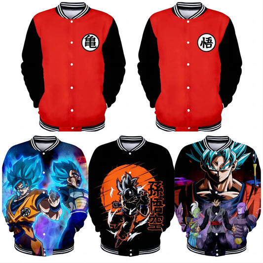 Uniforme da baseball streetwear Dragon Ball per uomo e donna, costume Son Goku per adulti, giacca primaverile e autunnale, cardigan, felpa, idea regalo