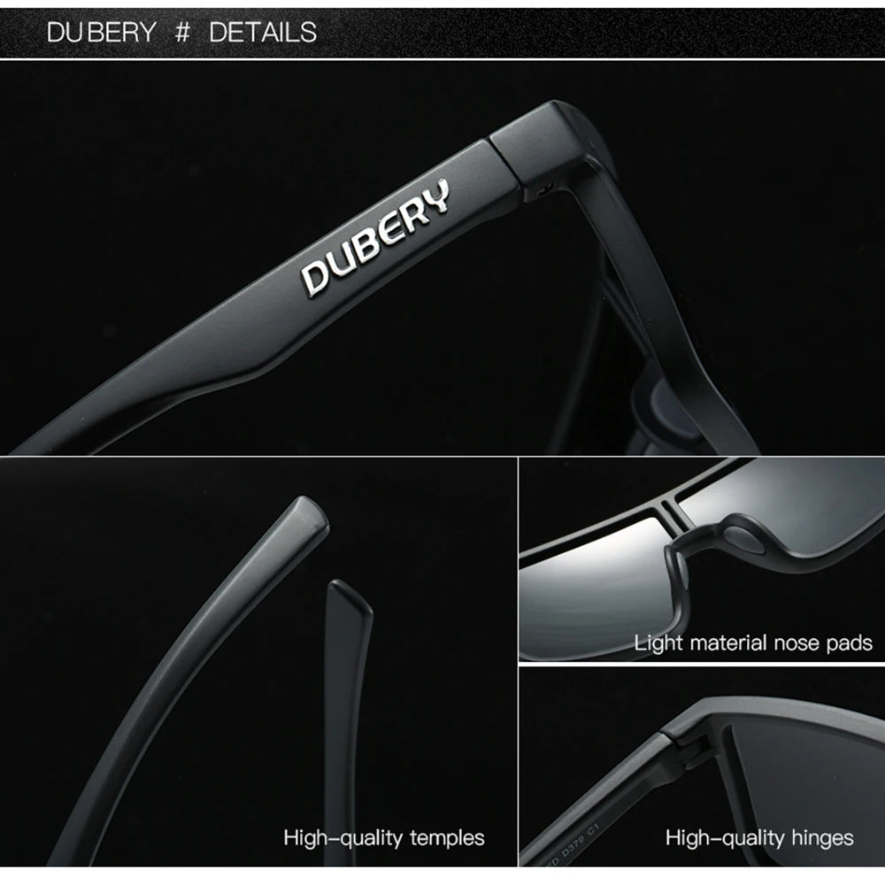 DUBERY Full Rim Polarized Sunglasses For Men And Women 9 Colors Model 379