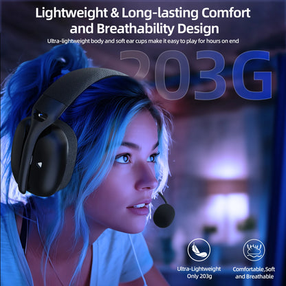Cuffie da gaming ATTACK SHARK L80PRO 3-in-1 – Cuffie Bluetooth wireless a bassa latenza con doppio microfono, audio Hi-Fi da 40mm e connessione stabile