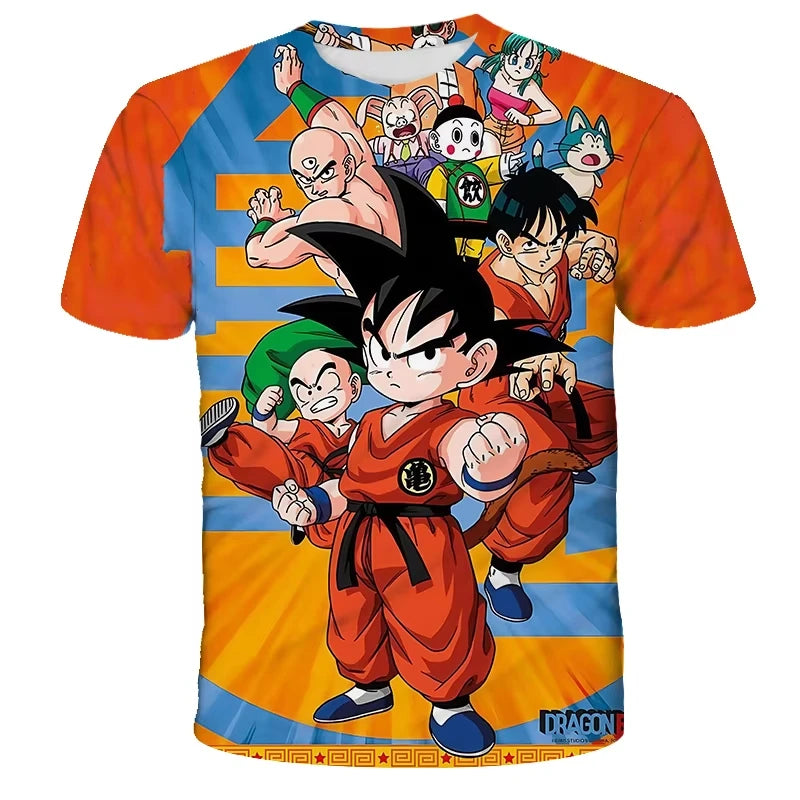 2026 Summer Dragon Ball T Shirt Kids Tops Tee Anime Figures Son Goku Super Saiyan T-shirt Boys T-shirts Children Short Sleeve