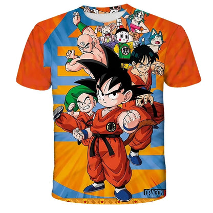 2026 Summer Dragon Ball T Shirt Kids Tops Tee Anime Figures Son Goku Super Saiyan T-shirt Boys T-shirts Children Short Sleeve
